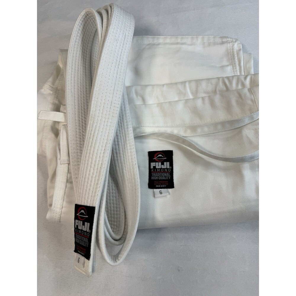 Fuji Kimono single weave Judo Gi pants and belt Size 6